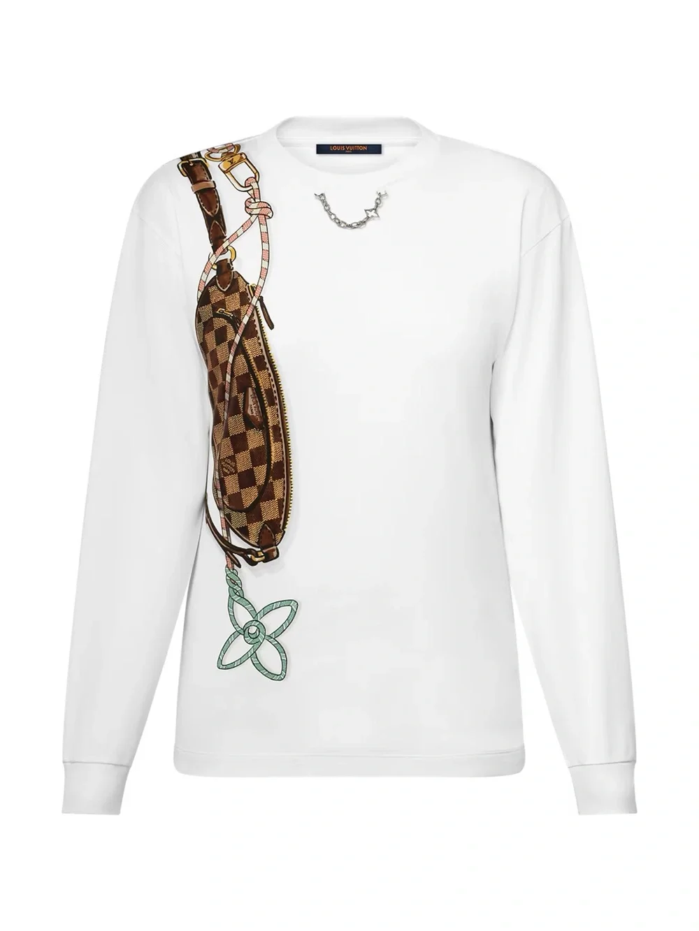 LOUIS VUITTON | ✨NEW✨ Keepit Print Long-Sleeved T-Shirt in White
